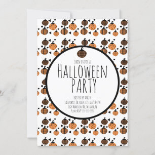 Halloween Pumpa Mönster Födelsedagsfest Event Inbjudningar