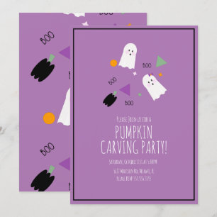 Halloween-pumpa Mycket söt spökkonfetti Inbjudningar
