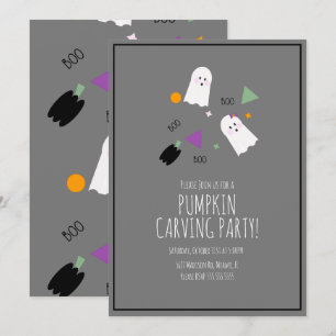 Halloween Pumpa Mycket Söt Spöklik Konfetti Inbjudningar