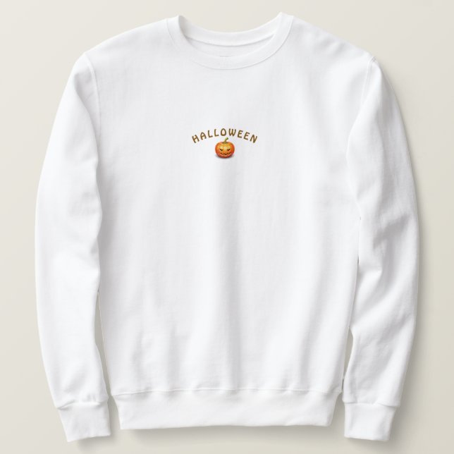Halloween-pumpa och fladdermöss spöklik sweatshirt (Design framsida)
