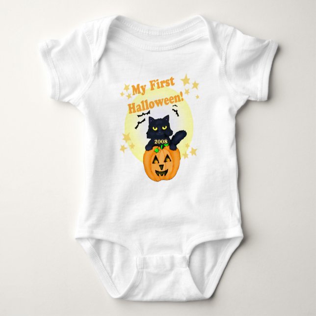 Halloween pumpa och kattT-tröja T-shirt (Framsida)