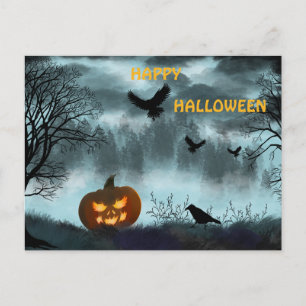 Halloween-pumpa och räv inbjudan vykort
