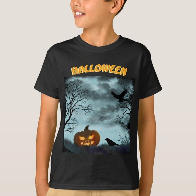 Halloween-pumpa och räv t shirt (Framsida)