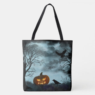 Halloween-pumpa och räv tygkasse