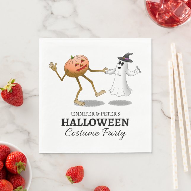 Halloween-pumpa och spöke pappersservett (Insitu)