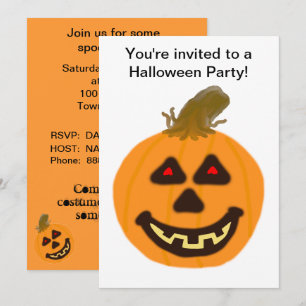 Halloween-pumpa och spökfestinbjudan inbjudningar