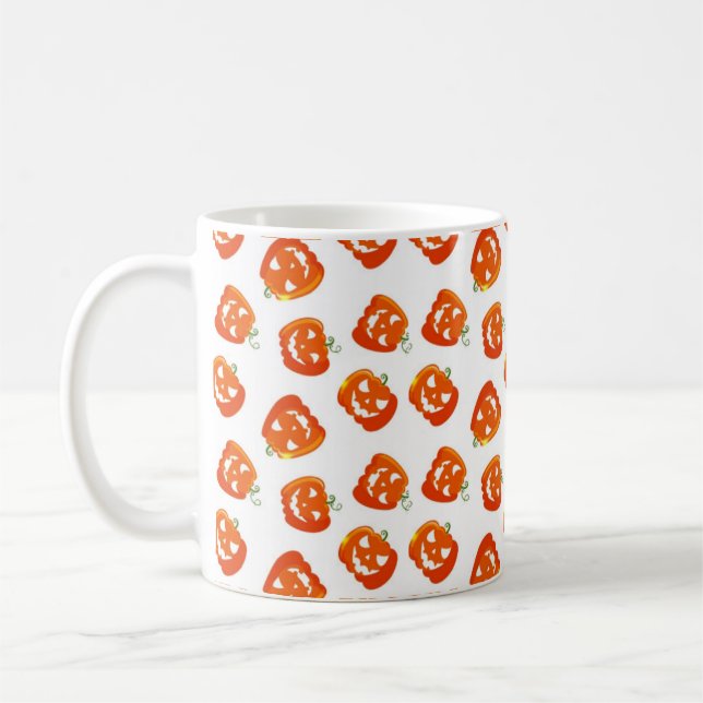 Halloween Pumpa Orange Bus eller Godis Högtid Kaffemugg (Vänster)
