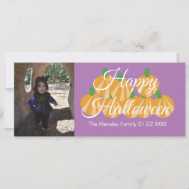 Halloween Pumpa Orange Lapp Fotokort Julkort