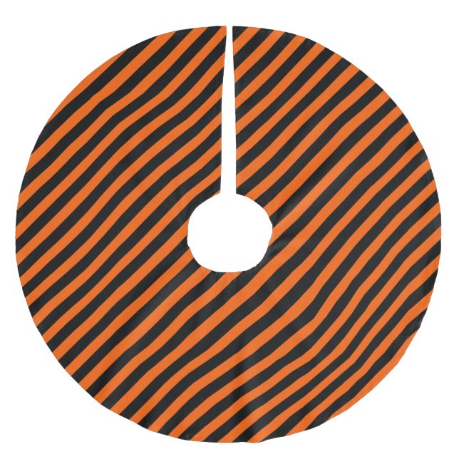 Halloween Pumpa Orange och Svart  Julgransmatta Borstad Polyester (Framsidan)