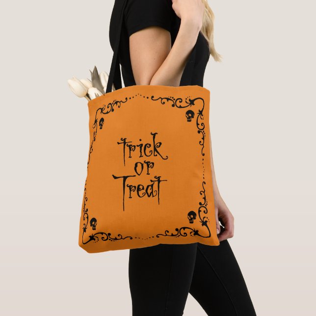 Halloween Pumpa Orange Trick or Treat  Tygkasse (Närbild)