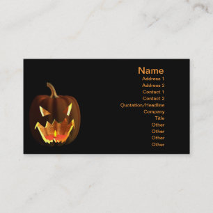 Halloween pumpa på svart visitkort
