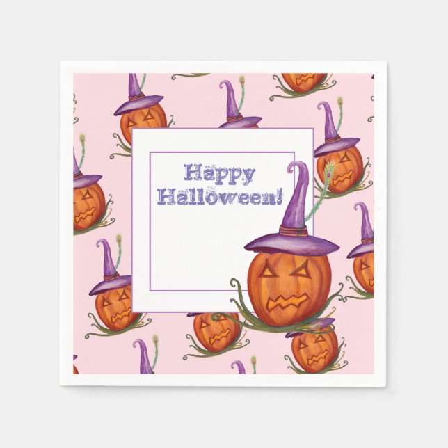 Halloween-pumpa Pappersservetter (Framsidan)