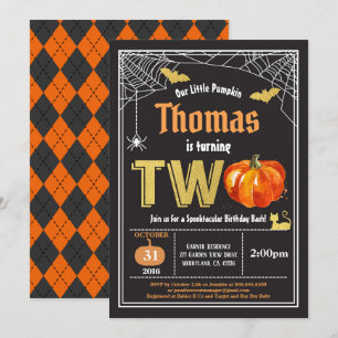 Halloween-pumpa party Black guld Inbjudningar