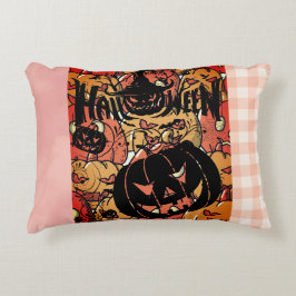 Halloween, Pumpa Party, Svart Rosa Prydnadskudde