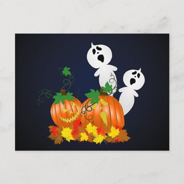 Halloween Pumpa Patch Vykort (Framsida)