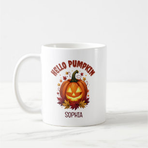 Halloween Pumpa Personlig Höstblad Kaffemugg