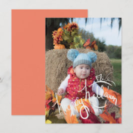 Halloween Pumpa Plocka Bokstäver Foto Kort