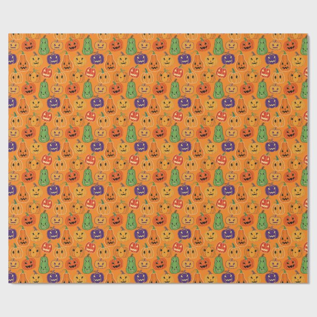 Halloween-pumpa Presentpapper (Platt)