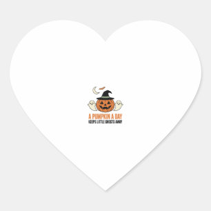 Halloween Pumpa Rolig Spöke Vintage Citat_1 Hjärtformat Klistermärke