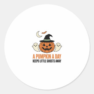 Halloween Pumpa Rolig Spöke Vintage Citat_1 Runt Klistermärke