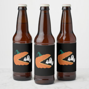 Halloween-pumpa Roliga Spöken Pojkar Barn Ölflaska Etikett