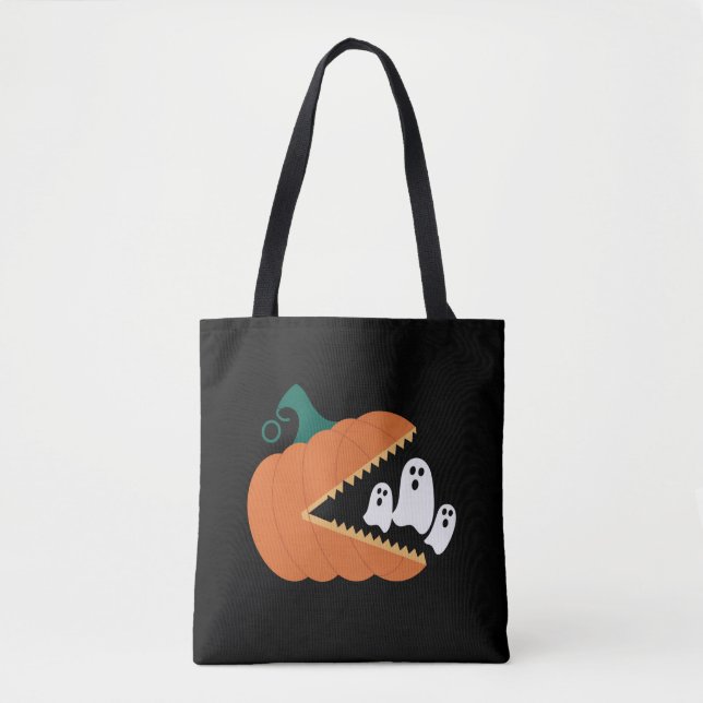Halloween-pumpa Roliga Spöken Pojkar Barn  Tygkasse (Framsida)