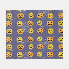 Halloween-pumpa - Roligt mönster  Fleecefilt