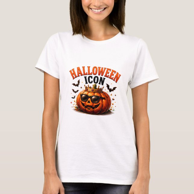 👑 Halloween-pumpa Roligt talesätt 🎃 T Shirt (Framsida)
