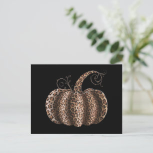 Halloween Pumpa Rutig Leopard Höst Tackgivning Vykort