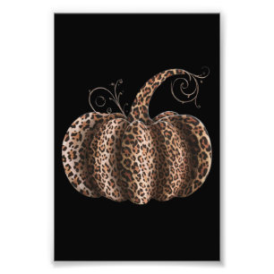Halloween Pumpa Rutig Leopard Höst Tacksgiving Fototryck