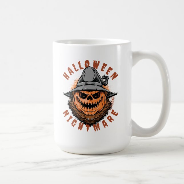 Halloween-pumpa Scarecrow-design Kaffemugg (Höger)