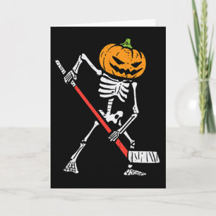 Halloween-pumpa Skelett Ishockey Kostym Män Kort