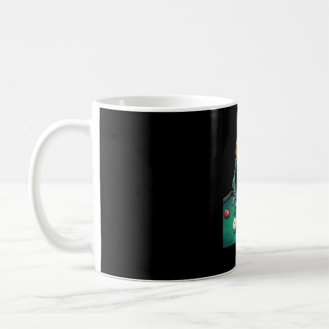 Halloween Pumpa Skelett Spelar Pool Biljard  Kaffemugg (Vänster)