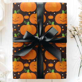 Halloween-pumpa Skräckinjagande Jack O'Lantern-mön Presentpapper