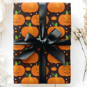 Halloween-pumpa Skräckinjagande Jack O'Lantern-mön Presentpapper