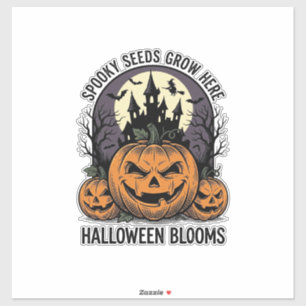 Halloween Pumpa Slott Vintage Kuslig Tröja_1 Klistermärken