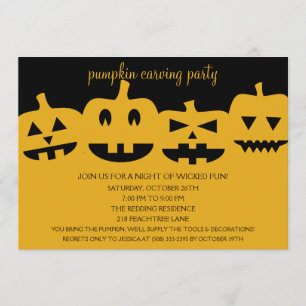Halloween Pumpa Snidare Party Inbjudningar