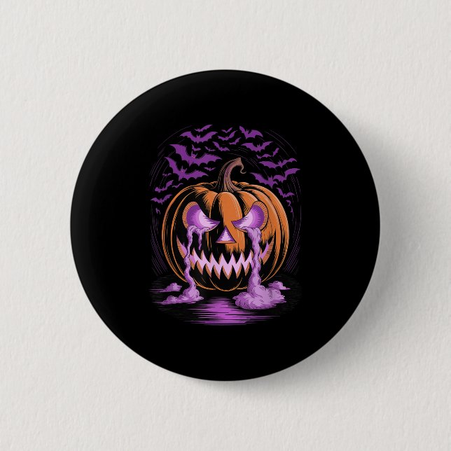 Halloween Pumpa Soky Säsong Fladdermöss  Knapp (Framsida)