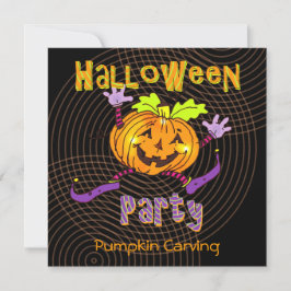 Halloween pumpa som snider partyet inbjudningar