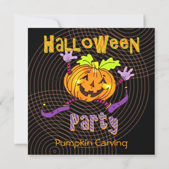 Halloween pumpa som snider partyet inbjudningar (Framsida)