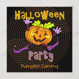 Halloween pumpa som snider partyet inbjudningar