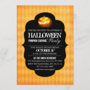 Halloween pumpa som snider partyinbjudan inbjudningar