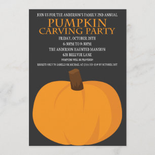 Halloween pumpa som snider partyinbjudningar inbjudningar