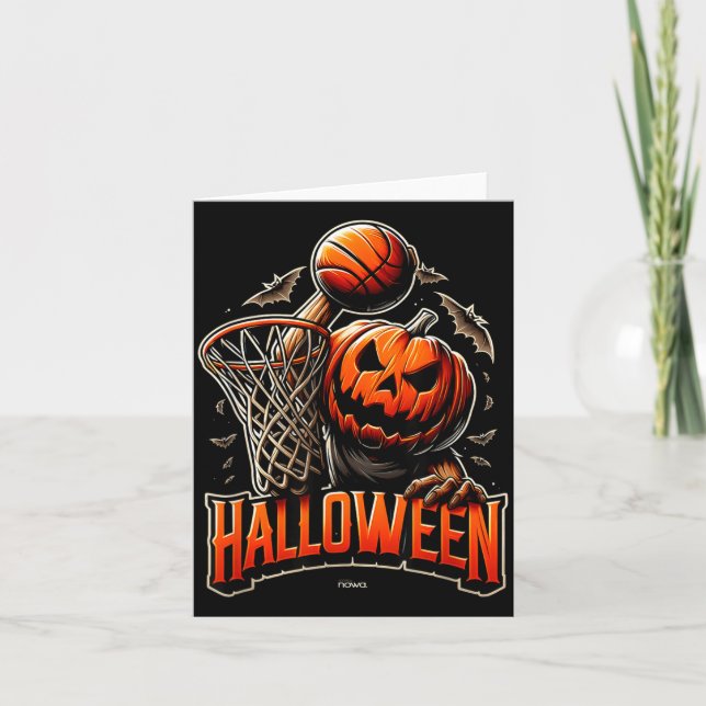 Halloween-pumpa som spelar baseboll kort (Framsida)