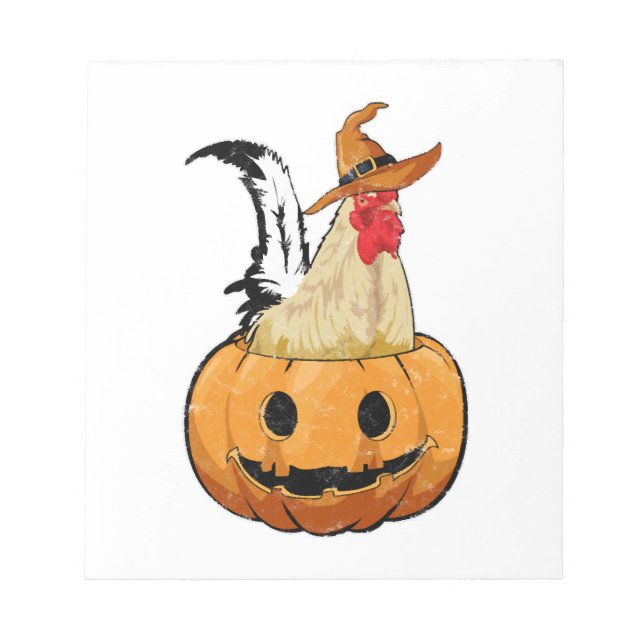 Halloween Pumpa Söt Häxa Kyckling Anteckningsblock (Framsida)