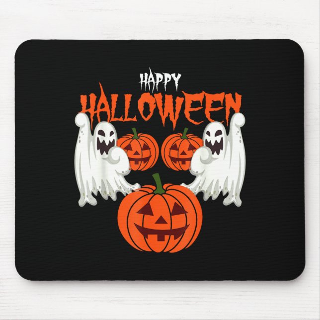 Halloween pumpa spöke höst skjorta  musmatta (Framsidan)