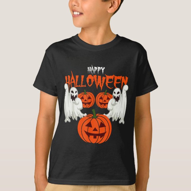 Halloween pumpa spöke höst skjorta  t shirt (Framsida)