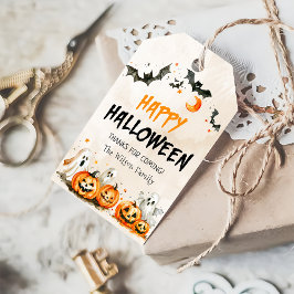 Halloween Pumpa Spöke Presentkort Presentetikett