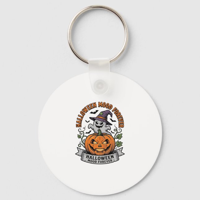 Halloween Pumpa Spöke Vintage Gravyr Tröja_1 Nyckelring (Framsida)