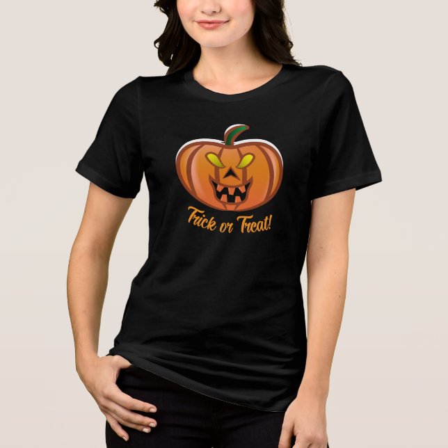 Halloween Pumpa T Shirt (Framsida)